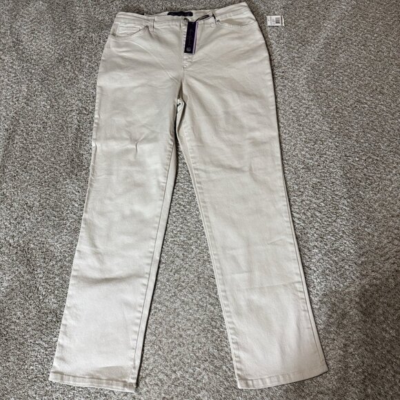Gloria Vanderbilt Amanda Women's Jeans Sz 12 Tan All Around Slimming Effect - Picture 1 of 14
